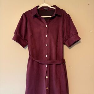Adrienne Vittadini Deep Plum Shirt Dress